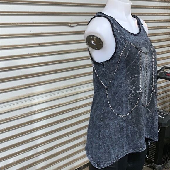 🛍️Black by Classic rock t shirt chains with face - Picture 6 of 8